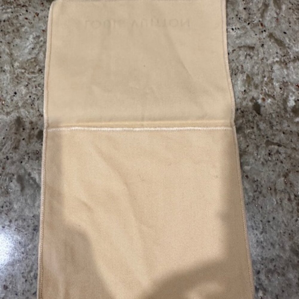 Louis Vuitton 6” By 4 3/4”  Envelope Dust Bag W/Logo & Fold Over-Flap - Picture 3 of 6